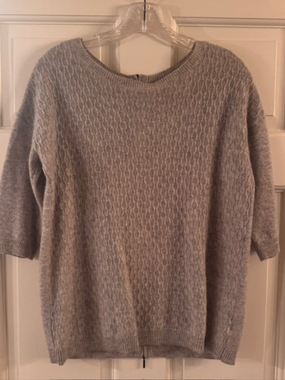 Kinross Cashmere Short Sleeve Zip Back Sweater